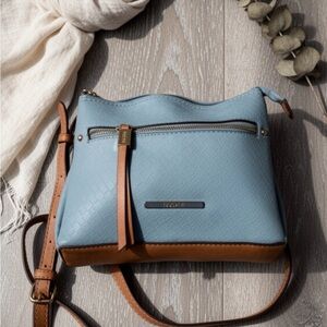 Rosetti Light Blue and Tan Crossbody Bag